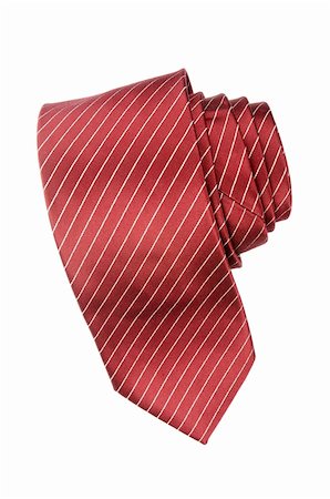 Striped red and white tie isolated on white background. Stock Photo - Budget Royalty-Free & Subscription, Code: 400-04868316