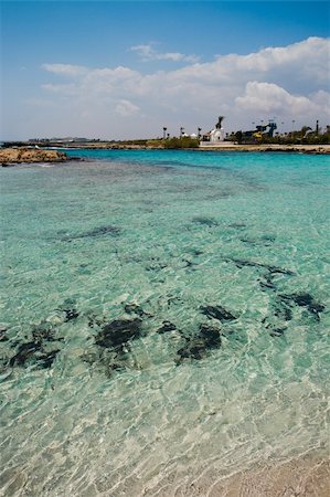 Sea view of clear water on the beach of Cyprus Fotografie stock - Microstock e Abbonamento, Codice: 400-04868621