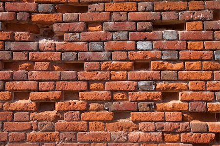 Old red brick wall as background Stock Photo - Budget Royalty-Free & Subscription, Code: 400-04868676