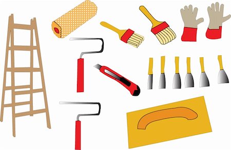 simsearch:400-04366286,k - illustration of tools for painting - vector Stock Photo - Budget Royalty-Free & Subscription, Code: 400-04868747