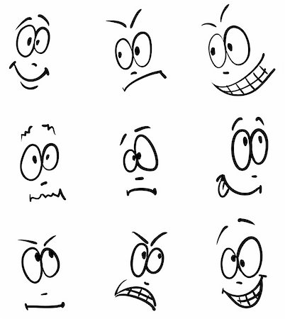 face expression emotional cartoon - Emotion, vector set of nine face Stock Photo - Budget Royalty-Free & Subscription, Code: 400-04869087