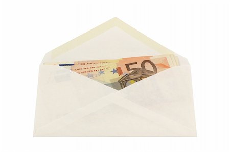simsearch:400-04717440,k - Envelope with 50 euro notes isolated in white Stock Photo - Budget Royalty-Free & Subscription, Code: 400-04869359