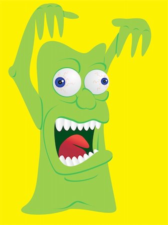 scary eyes drawing - scary monster creature screaming - illustration Stock Photo - Budget Royalty-Free & Subscription, Code: 400-04869647