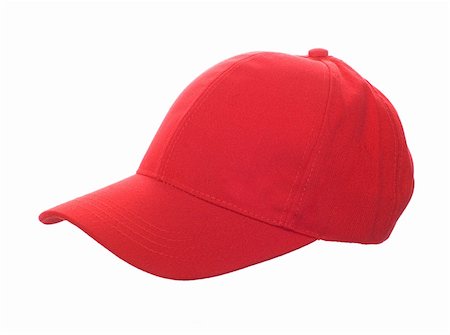 sun visor hat - red baseball isolated on a white background Stock Photo - Budget Royalty-Free & Subscription, Code: 400-04869783