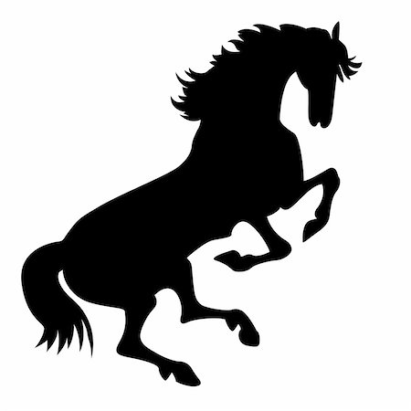 dressage - vector silhouette horse on white background Stock Photo - Budget Royalty-Free & Subscription, Code: 400-04860191