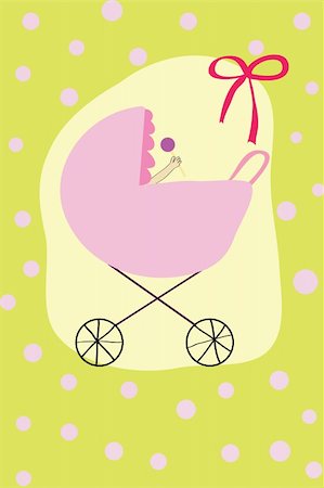 newborn baby with beanbag in pink pram Foto de stock - Royalty-Free Super Valor e Assinatura, Número: 400-04860299