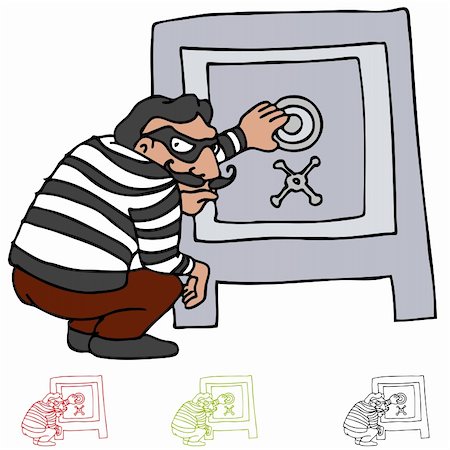 An image of a thief trying to open a safe. Stock Photo - Budget Royalty-Free & Subscription, Code: 400-04860778