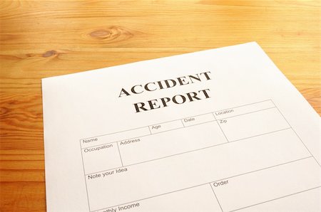 simsearch:400-04796133,k - accident report form or document showing insurance concept Stock Photo - Budget Royalty-Free & Subscription, Code: 400-04860811