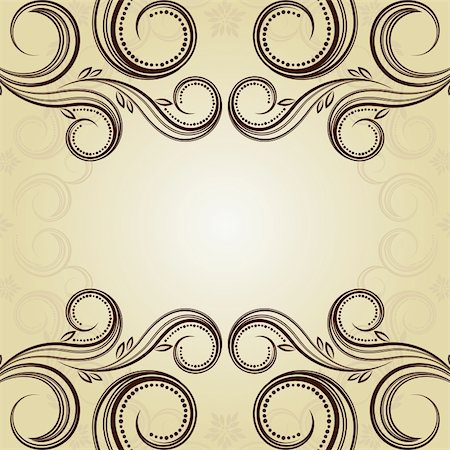 simsearch:400-04667661,k - Vintage background with curled elements Photographie de stock - Aubaine LD & Abonnement, Code: 400-04861105