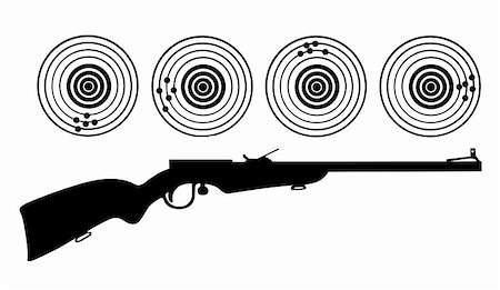 range shooting - vector silhouette of the rifle on white background Foto de stock - Super Valor sin royalties y Suscripción, Código: 400-04861142