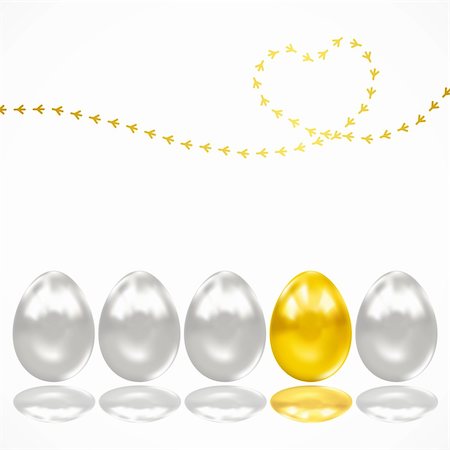 egg with jewels - Background with eggs and chicken tracks. Vector image. Stock Photo - Budget Royalty-Free & Subscription, Code: 400-04861163
