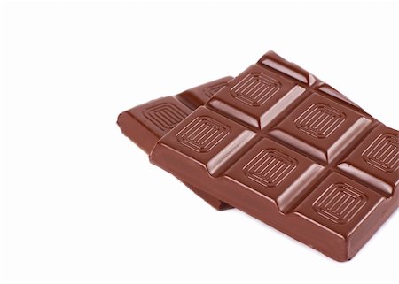 simsearch:400-05256065,k - Bar of chocolate isolated on the white Stock Photo - Budget Royalty-Free & Subscription, Code: 400-04861385