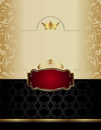 Illustration luxury gold wine label with emblem  - vector Foto de stock - Super Valor sin royalties y Suscripción, Código: 400-04861500