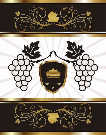 simsearch:400-04352793,k - Illustration golden background with grapevine - vector Stock Photo - Budget Royalty-Free & Subscription, Code: 400-04861501
