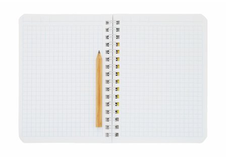 simsearch:400-04085179,k - Paper notebook with pencil isolated on white background Photographie de stock - Aubaine LD & Abonnement, Code: 400-04861598