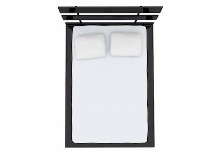 double bed isolated on white Photographie de stock - Aubaine LD & Abonnement, Code: 400-04861715