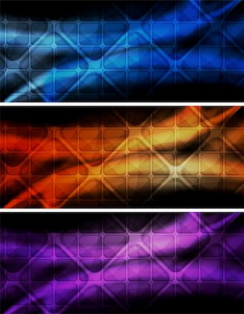 simsearch:400-04299118,k - Dark banners with square texture. Eps 10 vector Stock Photo - Budget Royalty-Free & Subscription, Code: 400-04861794