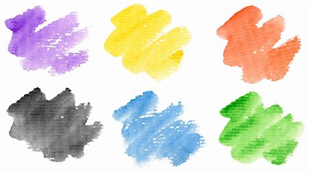 simsearch:400-05381724,k - Watercolor hand painted brush strokes set. Isolated on white background. Made myself. Photographie de stock - Aubaine LD & Abonnement, Code: 400-04862177