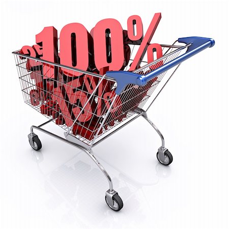 simsearch:400-08554585,k - Shopping cart full of percentage. Concept of discount. Stock Photo - Budget Royalty-Free & Subscription, Code: 400-04862246