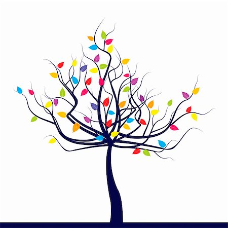 simsearch:400-04725012,k - Stylized tree with colored leaves Stock Photo - Budget Royalty-Free & Subscription, Code: 400-04862285