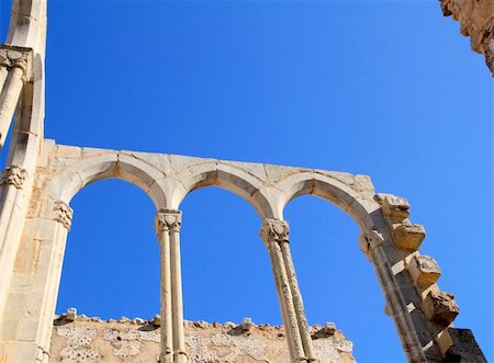 Arches stone structure of ancient Monastery in Spain Stock Photo - Budget Royalty-Free & Subscription, Code: 400-04862658