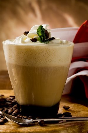 expresso bar - photo of delicious coffee beverage with whipped cream and coffee beans Stock Photo - Budget Royalty-Free & Subscription, Code: 400-04862708