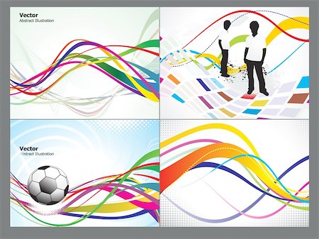 abstract colorful wave background set vector illustration Stock Photo - Budget Royalty-Free & Subscription, Code: 400-04862772