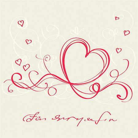 red heart vector - Heart red ribbon. Valentine`s day card Stock Photo - Budget Royalty-Free & Subscription, Code: 400-04862795