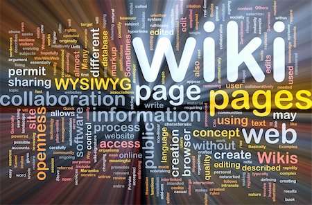 Background concept wordcloud illustration of wiki pages glowing light Foto de stock - Super Valor sin royalties y Suscripción, Código: 400-04863045