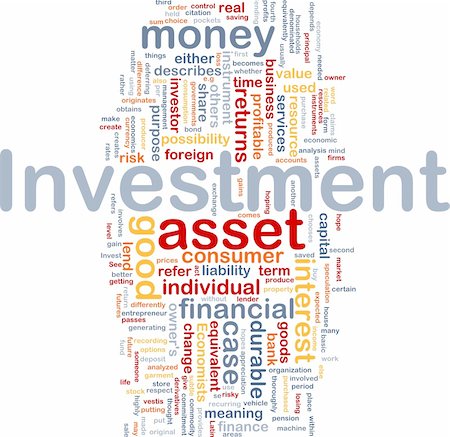 simsearch:400-07916756,k - Background concept wordcloud illustration of investment Photographie de stock - Aubaine LD & Abonnement, Code: 400-04863062