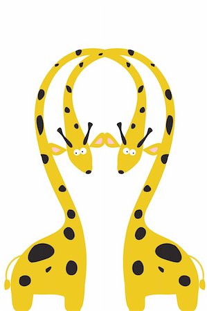 simsearch:400-08628372,k - two vector love Giraffes on white background Foto de stock - Super Valor sin royalties y Suscripción, Código: 400-04863312