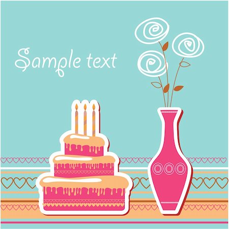 Template-card - Happy Birthday! Insert your text. Stock Photo - Budget Royalty-Free & Subscription, Code: 400-04874225