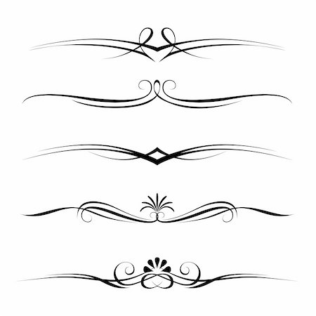 filigree page border - Vector set of decorative elements, border and page rules frame Stock Photo - Budget Royalty-Free & Subscription, Code: 400-04874711