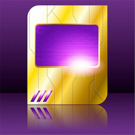 simsearch:400-04841410,k - Science fiction tablet-banner in gold and purple. Graphics are grouped and in several layers for easy editing. The file can be scaled to any size. Stock Photo - Budget Royalty-Free & Subscription, Code: 400-04874868