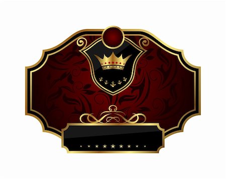 simsearch:400-04800809,k - Illustration golden frame label with crown - vector Stock Photo - Budget Royalty-Free & Subscription, Code: 400-04874994