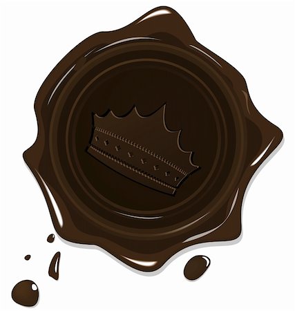 empfehlen - Illustration of wax grunge brown seal with crown isolated on white background - vector Stockbilder - Microstock & Abonnement, Bildnummer: 400-04875010
