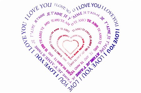 A heart made of words "I love you" in many languages Stock Photo - Budget Royalty-Free & Subscription, Code: 400-04875174