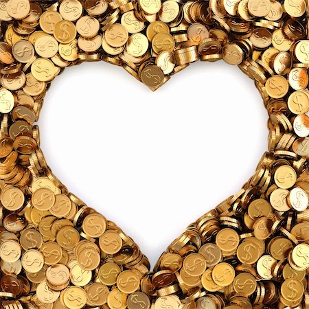 simsearch:400-04272786,k - frame made of gold coins in the shape of heart Stock Photo - Budget Royalty-Free & Subscription, Code: 400-04875643