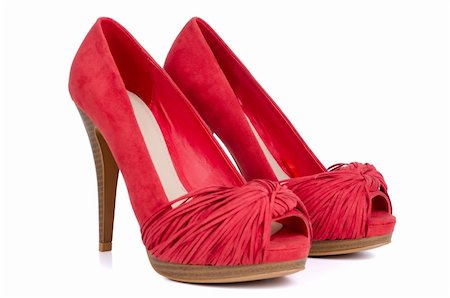 simsearch:400-08318342,k - Red high heel women shoes  isolated on white background. Photographie de stock - Aubaine LD & Abonnement, Code: 400-04875784