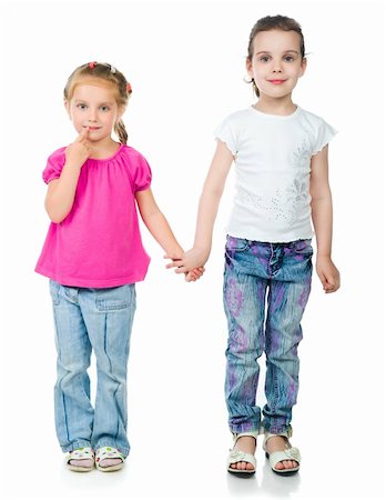 simsearch:400-05352235,k - Cute little girls isolated on white background Photographie de stock - Aubaine LD & Abonnement, Code: 400-04875872
