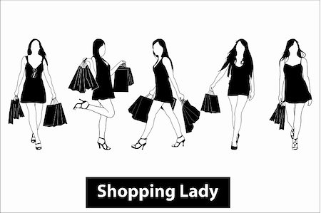 simsearch:400-08735204,k - illustration of shopping lady  on white background Stock Photo - Budget Royalty-Free & Subscription, Code: 400-04875891