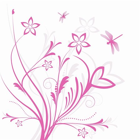 simsearch:400-04268949,k - illustration of floral background with butterfly on white background Stock Photo - Budget Royalty-Free & Subscription, Code: 400-04875903