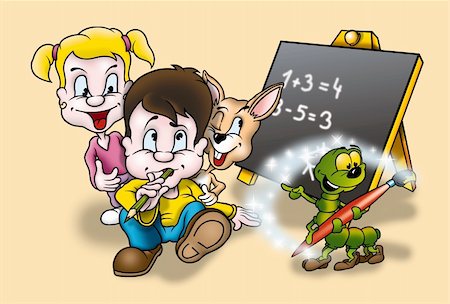 Education - Cartoon Background Illustration, Bitmap Stock Photo - Budget Royalty-Free & Subscription, Code: 400-04875928