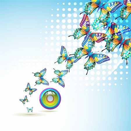 simsearch:400-06103276,k - Colorful background with butterfly Stock Photo - Budget Royalty-Free & Subscription, Code: 400-04875945