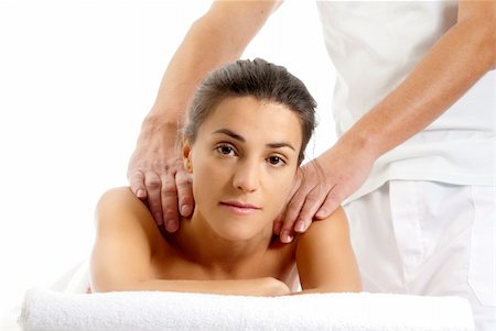 simsearch:400-04044944,k - Man woman massage relax treatment close-up  portrait from male hands Foto de stock - Royalty-Free Super Valor e Assinatura, Número: 400-04876186