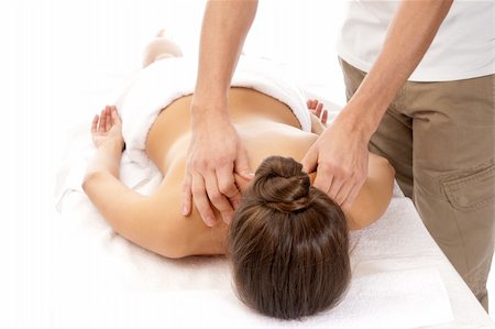 simsearch:400-04044944,k - Unrecognizable woman receiving massage relax treatment close-up from male hands Foto de stock - Royalty-Free Super Valor e Assinatura, Número: 400-04876181