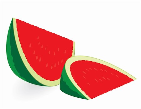 simsearch:400-08796295,k - Watermelon slices isolated on white Fotografie stock - Microstock e Abbonamento, Codice: 400-04876203