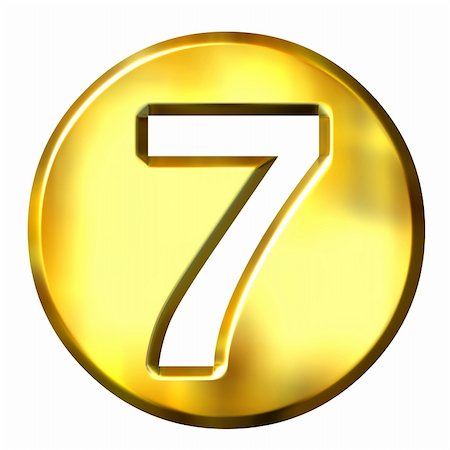 3d golden framed number 7 isolated in white Stock Photo - Budget Royalty-Free & Subscription, Code: 400-04876477