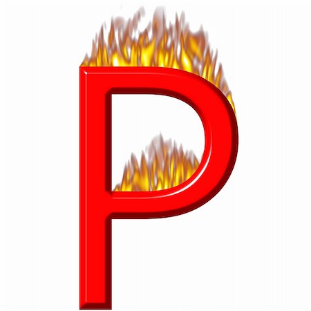 3d letter P on fire isolated in white Stock Photo - Budget Royalty-Free & Subscription, Code: 400-04876494