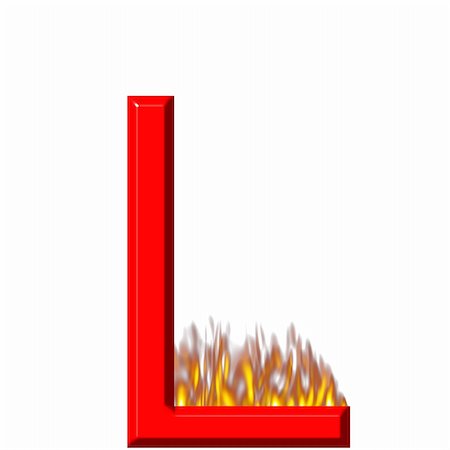simsearch:400-04876498,k - 3d letter L on fire isolated in white Photographie de stock - Aubaine LD & Abonnement, Code: 400-04876491
